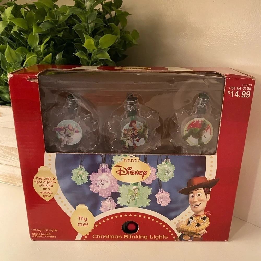 DISNEY TOY STORY MOTION ACTIVATED (8) CHRISTMAS TREE LIGHTS~BLINKING/STEADY~NIB